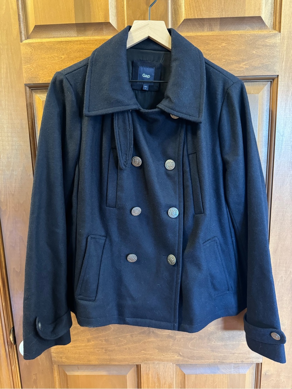 GAP Women's Navy Double-Breasted Peacoat